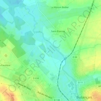Les Illions topographic map, elevation, terrain
