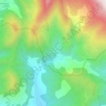 Les Chaudrons topographic map, elevation, terrain