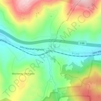 Manassas Gap topographic map, elevation, terrain
