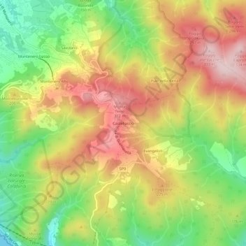 Castellaccio topographic map, elevation, terrain