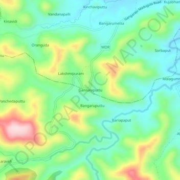 Gannalaputtu topographic map, elevation, terrain