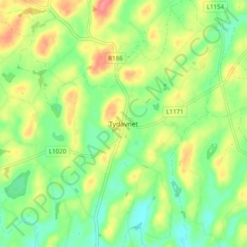Tydavnet topographic map, elevation, terrain