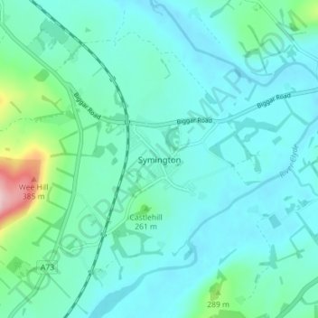 Symington topographic map, elevation, terrain