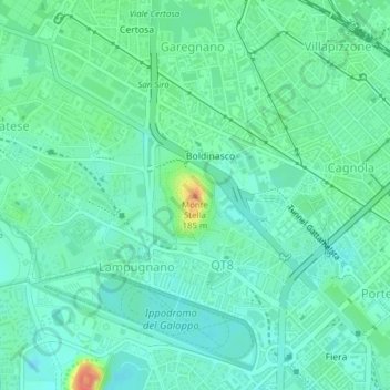 Monte Stella topographic map, elevation, terrain
