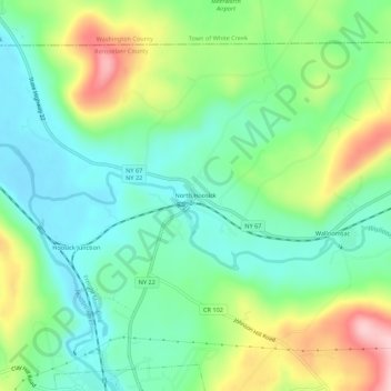 North Hoosick topographic map, elevation, terrain