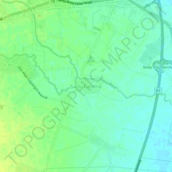 Santa Catalina topographic map, elevation, terrain