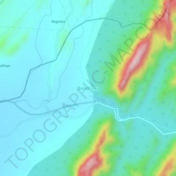 Bandhana topographic map, elevation, terrain