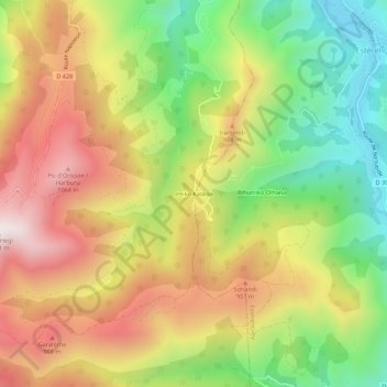 Ireiko Kaskoa topographic map, elevation, terrain