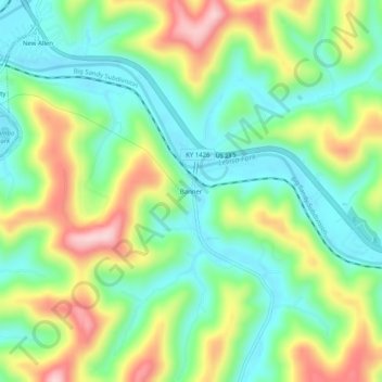 Banner topographic map, elevation, terrain
