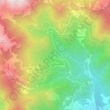 Borgata Bertassi topographic map, elevation, terrain