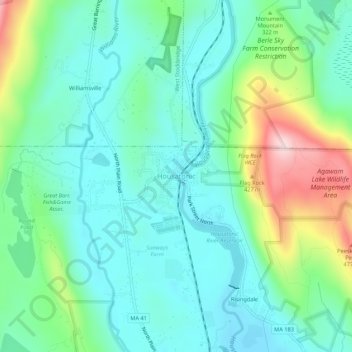 Housatonic topographic map, elevation, terrain