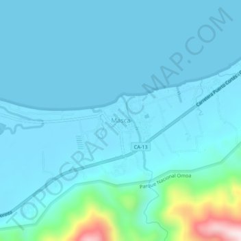 Masca topographic map, elevation, terrain