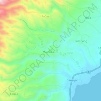 Malones topographic map, elevation, terrain