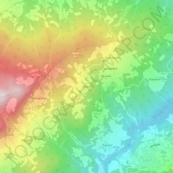 Villora topographic map, elevation, terrain