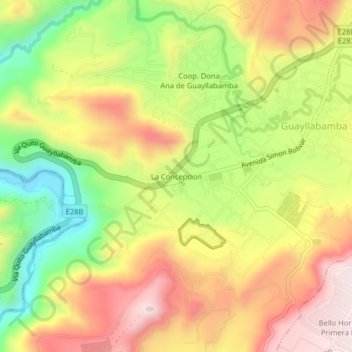 La Concepcion topographic map, elevation, terrain