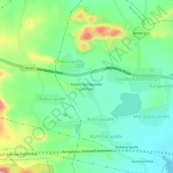 Kottamachigundla Chattam topographic map, elevation, terrain