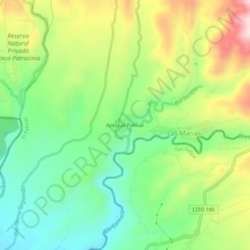 Antiguo Palmar topographic map, elevation, terrain