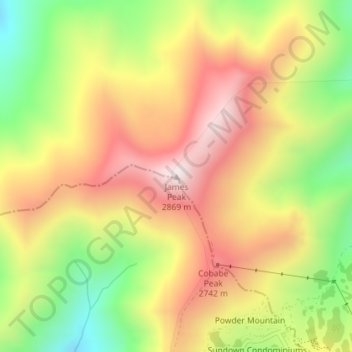 James Peak topographic map, elevation, terrain