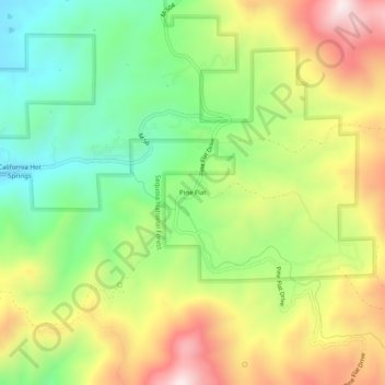 Pine Flat topographic map, elevation, terrain