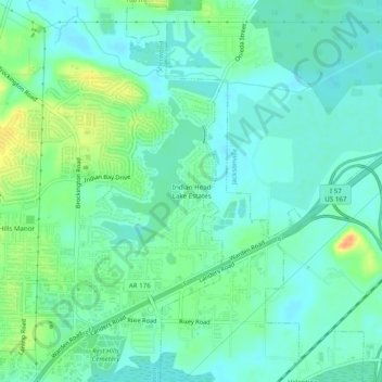 Indian Head Lake Estates topographic map, elevation, terrain