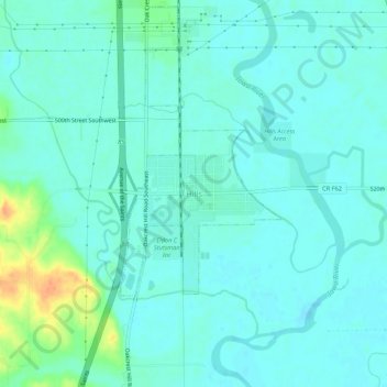 Hills topographic map, elevation, terrain