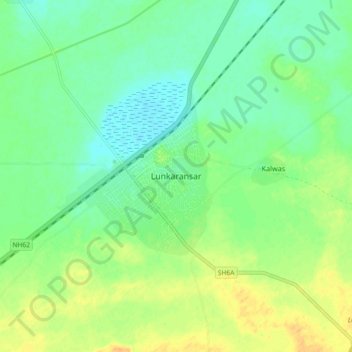 Lunkaransar topographic map, elevation, terrain