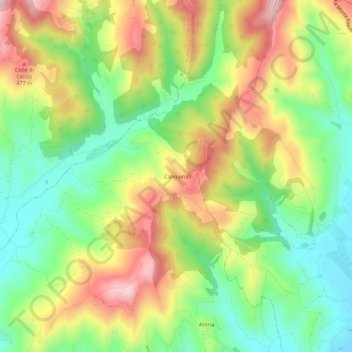 Caligiana topographic map, elevation, terrain
