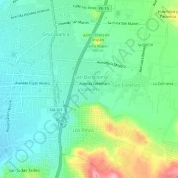 Valdiviezo topographic map, elevation, terrain