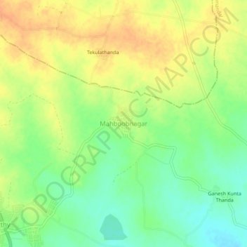 Mahboobnagar topographic map, elevation, terrain