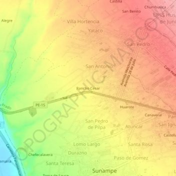 Rancho Cesar topographic map, elevation, terrain