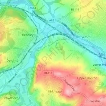 Bog Green topographic map, elevation, terrain