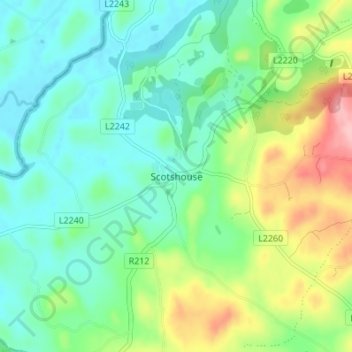 Scotshouse topographic map, elevation, terrain