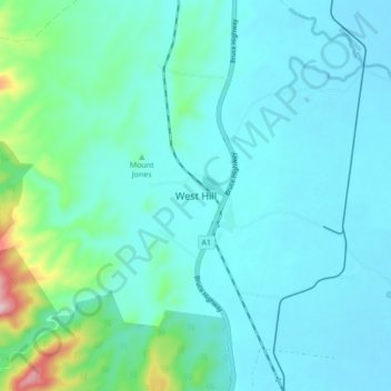 West Hill topographic map, elevation, terrain