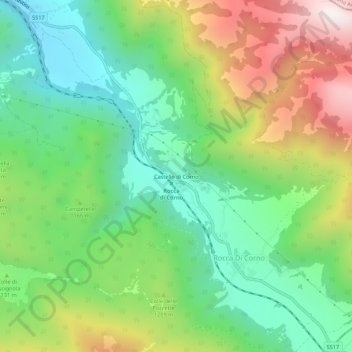 Castello di Corno topographic map, elevation, terrain