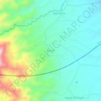 Bunot topographic map, elevation, terrain