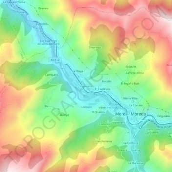 Caborana topographic map, elevation, terrain