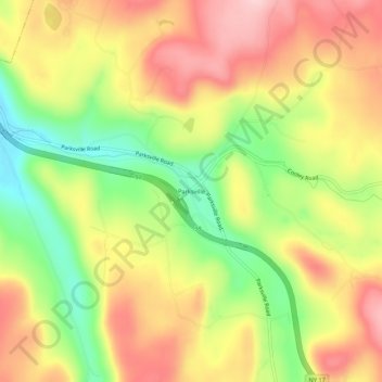 Parksville topographic map, elevation, terrain