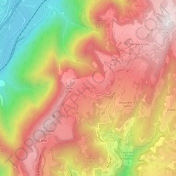 Breonio topographic map, elevation, terrain