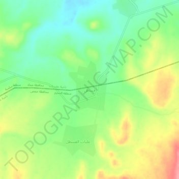 Qastal topographic map, elevation, terrain