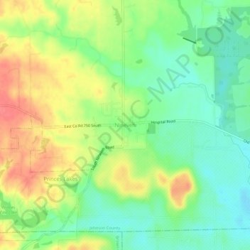 Nineveh topographic map, elevation, terrain