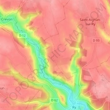 Épinay topographic map, elevation, terrain