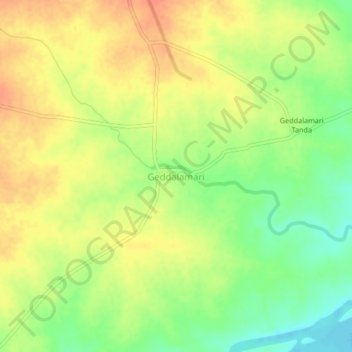 Geddalamari topographic map, elevation, terrain