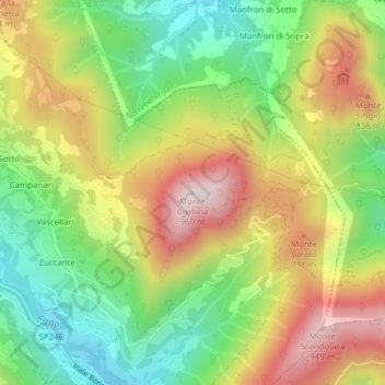 Monte Civillina topographic map, elevation, terrain