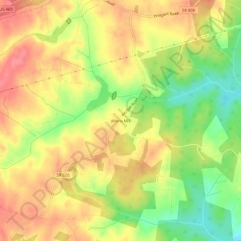 Allens Mill topographic map, elevation, terrain