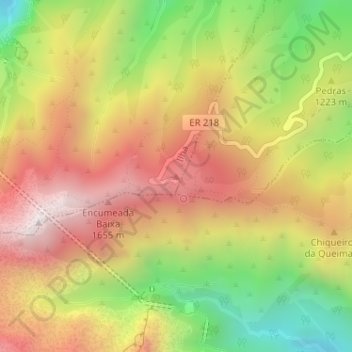 Achada do Teixeira topographic map, elevation, terrain