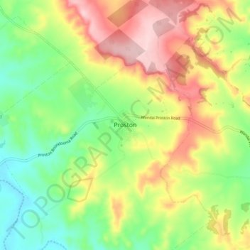 Proston topographic map, elevation, terrain