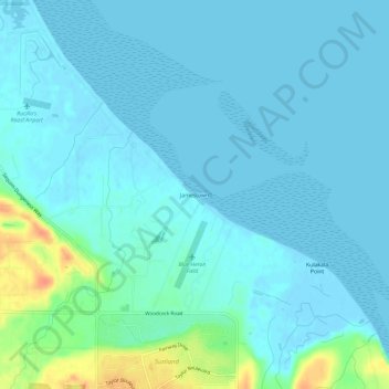 Jamestown topographic map, elevation, terrain