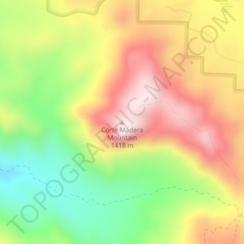 Corte Madera Mountain topographic map, elevation, terrain