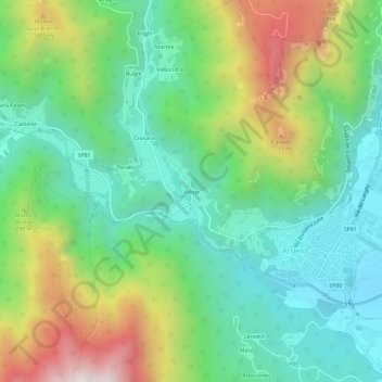 Valoje topographic map, elevation, terrain