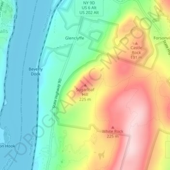 Sugarloaf Hill topographic map, elevation, terrain